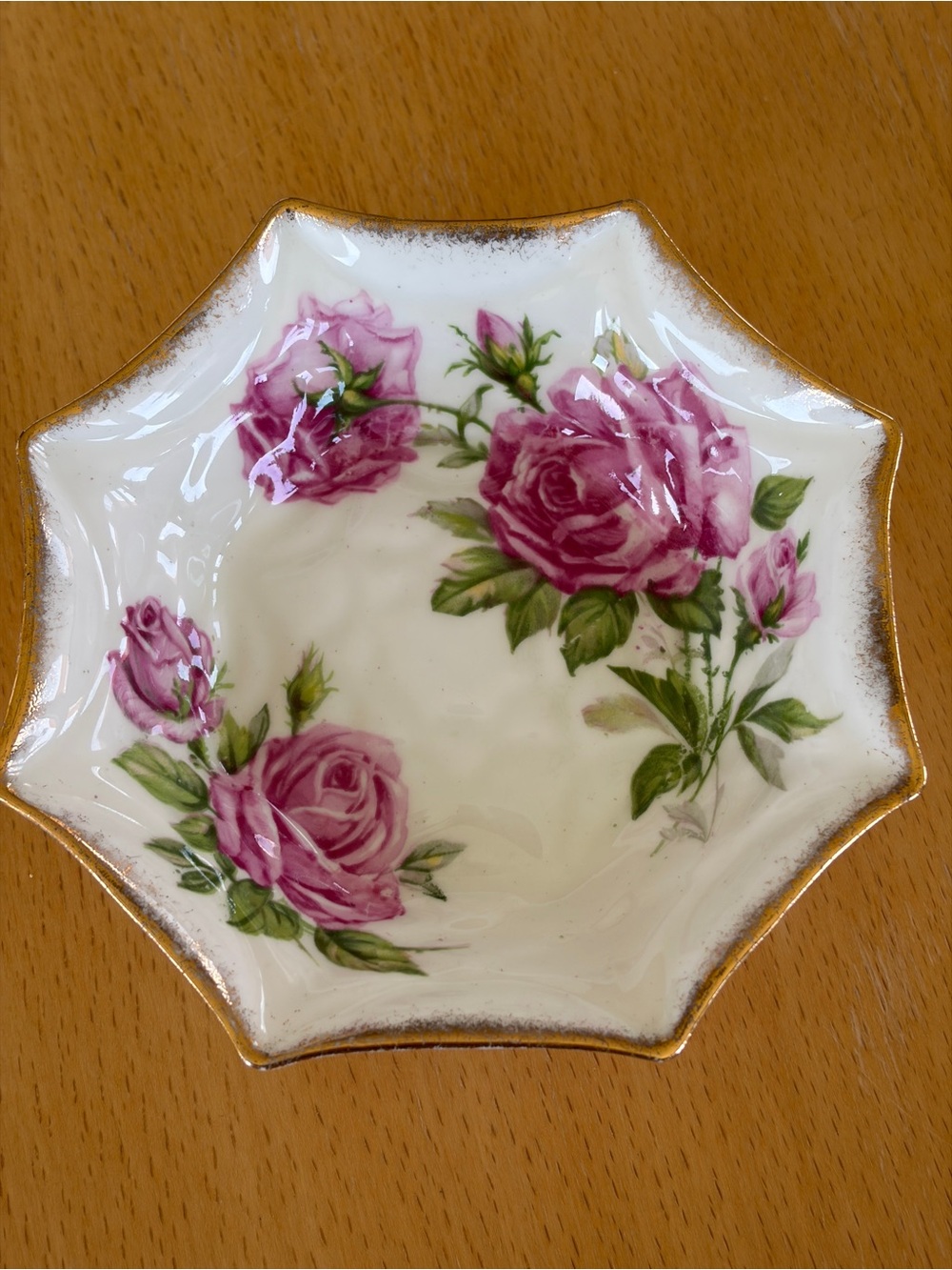 Royal Standard Fine Bone China Orleans Rose  Gold Trim Dish